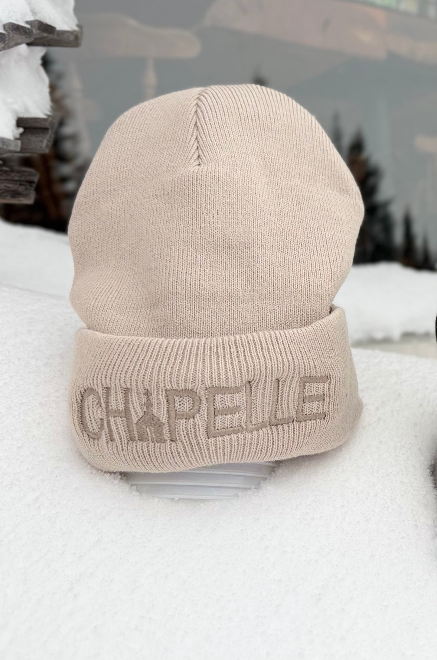 Tuque beige doublé
