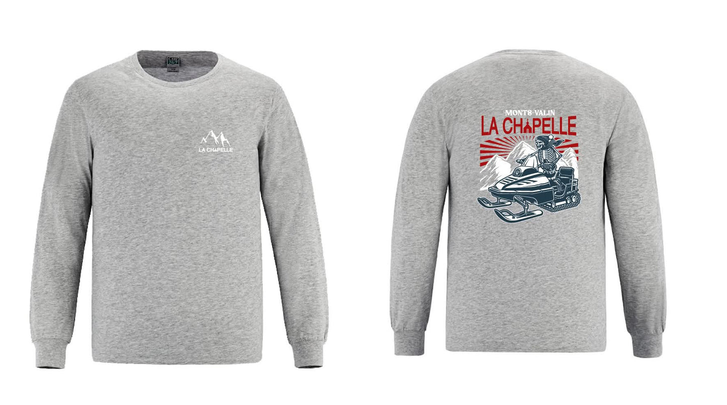 Chandail long cotton gris squellette