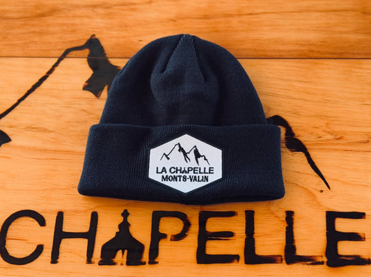 Tuque noir brodé blanc